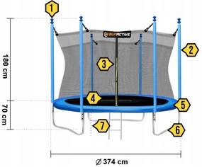 Sunactive kerti trambulin 374cm