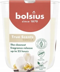 Illatgyertya üvegben Vanilla 25H Bolsius 70/80mm True Scents