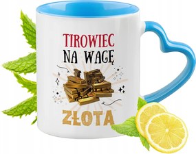 Teherautós kék bögre szív alakú füllel ajándékba