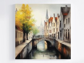 Poszter Város Óváros Műemlék Belgium Gent Köd 40x40