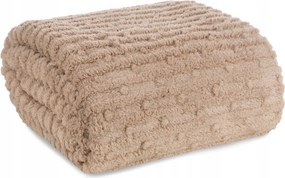 Ágytakaró pléd Lisa bézs 150x200 dombornyomott csíkos puha meleg