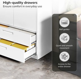 Megan Biały - szuflada pojedyncza 185 cm