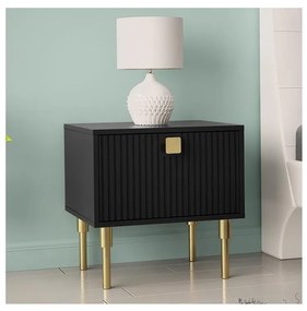 Éjjeliszekrény DORSET 50x50 cm fekete/arany