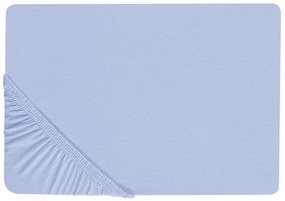 Kék pamut gumis lepedő 90 x 200 cm JANBU Beliani