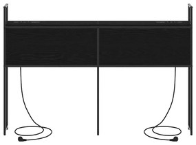 Tárolós Fejtámla Töltő Állomással Musta tammi 150 cm Faanyag