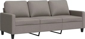 vidaXL 3 személyes fekete szövetkanapé 180 cm