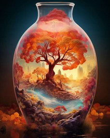 Poszter 40x50cm Az élet fája üvegben