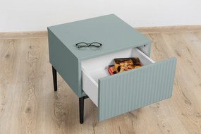 Nicole éjjeliszekrény készlet 2 db-os - zsálya MDF / fekete lábak