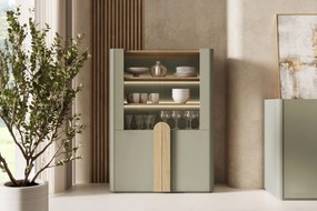 Amilio vitrin 100 cm - eukaliptusz / baltic tölgy / natúr tölgy fogantyú