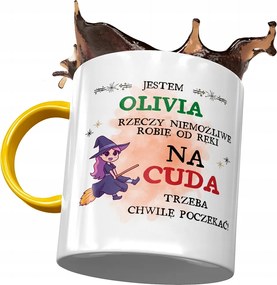 Sárga Bögre Olivia Barátnő Feleség Ajándék Nyomtatott Fotóval