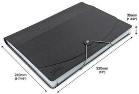 Harmonikamappa, A4, PP, 13 rekeszes, RAPESCO Germ-Savvy&amp;#8482;, matt fekete (IR1638)