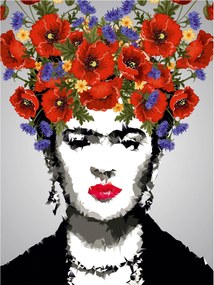 Frida Kahlo Flizelin fotótapéta Virágok és erő a falon 184x254 +ragasztó