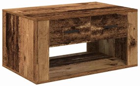 vidaXL Dohányzóasztal fiókkal Öreg fa 80 x 50 x 40 cm Faanyag