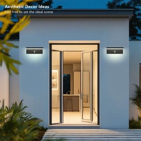 Brilagi-LED kültéri fali lámpatest érzékelővel TESSI LED/10W/230V fekete IP54