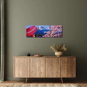 Kép - Kilátás a csúcsra, Japán (órával) (90x30 cm)
