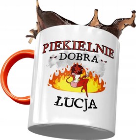 Narancssárga Bögre Lúcia Barátnőknek Ajándék Nyomtatott Fotóval