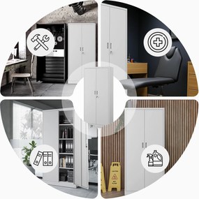 Fémszekrény JAN Compact 1750 x 800 x 400 mm, szürke