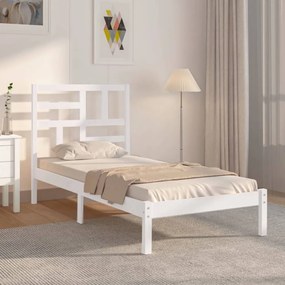 Small Single fehér tömör fa ágykeret 75 x 190 cm
