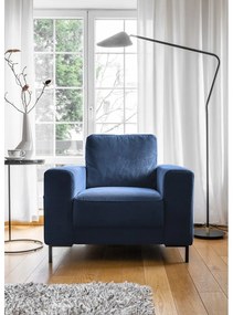 Sötétkék kordbársony fotel Lofty Lilly – Miuform