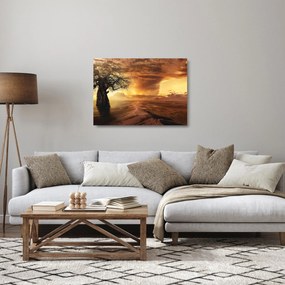 Narancssárga felhők képe (üvegen) (70x50 cm)