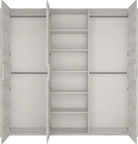 Hálószoba garnitúra, (szekrény, ágy 160x200, 2x éjjeliszekrény), fehér craft, ANGEL