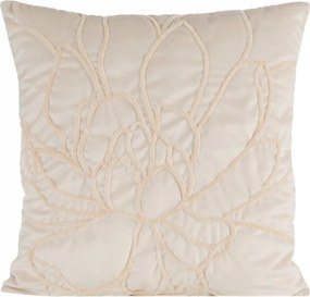 Dekoratív párnahuzat Sandi 45x45 Eurofirany krémszínű felvarrt virágmintás