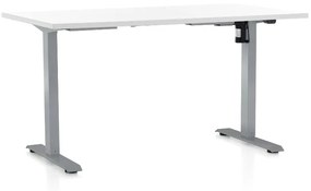 OfficeTech A állítható magasságú asztal, 120 x 80 cm, szürke alap, fehér