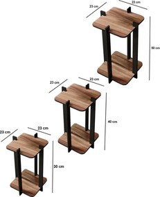 Virágállvány 3-dbos szett, szögletes