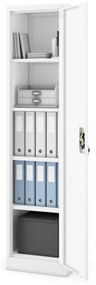 Fém iratszekrény ALEX, 450 x 1850 x 400 mm, fehér