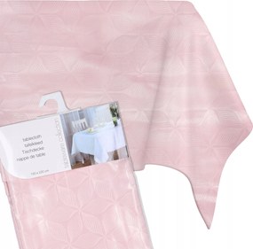 Abrosz asztalra 180x130 cm rózsaszín poliészter téglalap alakú mintás