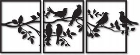 Fa Madarak Kép Áttört Fali Dekoráció Nappali Panelek Triptichon
