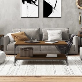 Barna tölgyszínű szerelt fa dohányzóasztal 100 x 50 x 40 cm
