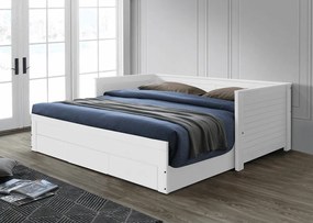 Kinyitható ágy, fehér, GORETA