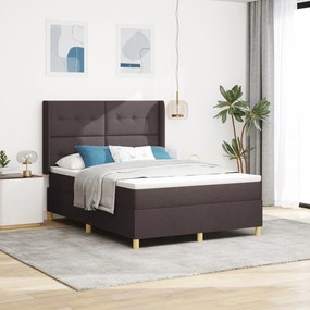 Boxspring Ágy Matrac Esernyő Barna 160x200 cm Szövet