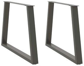 2 db antracitszürke, V-alakú acél étkezőasztal láb 90 x (72-73,3) cm