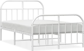 vidaXL fehér fém ágykeret fej- és lábtámlával 120 x 190 cm