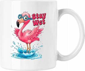 Bögre stay wet flamingó madár fehér 330ml