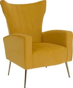 Relaxfotel, sárga Velvet szövet, BARET