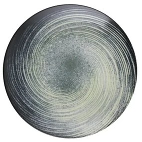 24 részes porcelán étkészlet, zöld/fekete