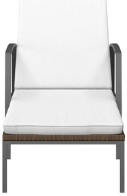 2 db barna polyrattan napozóágy asztallal