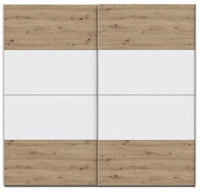 KARO gardróbszekrény 220x210 cm fehér/artisan tölgy