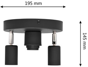 Spotlámpa CENTRO 3xE27/15W/230V fekete
