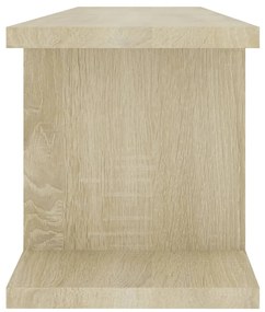 2 db sonoma tölgy színű szerelt fa fali polc 75 x 18 x 20 cm