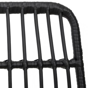 2 db fekete polietilén rattan kerti szék 48 x 62 x 84 cm