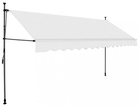 krémszínű kézzel kihúzható LED-es napellenző 350 cm