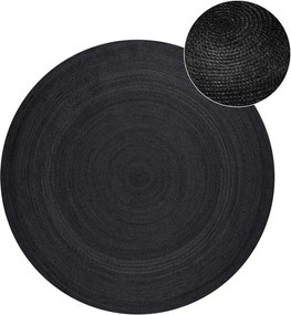 Fekete kétoldalas-kézi szövésű juta kerek szőnyeg ø 140 cm Braided – Hanse Home