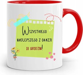 Születésnapra 18 18. 18. Bögre Piros Ajándék fényképes nyomtatással