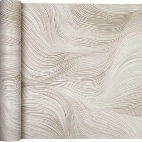 Hullåmok vinil örvény tapéta lemosható absztrakt 3D minta Bézs