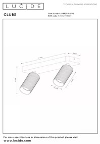 Lucide 09939/02/30 - CLUBS mennyezeti spotlámpa 2xGU10/40W/230V fekete