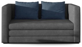 KĂ©k-szĂŒrke zsenĂlia kinyithatĂł kanapĂ© 132 cm Neva â ELTAP